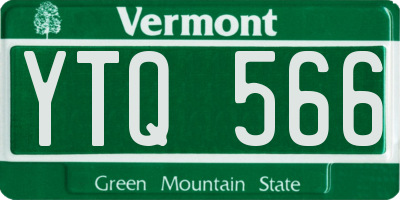 VT license plate YTQ566