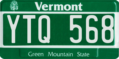 VT license plate YTQ568