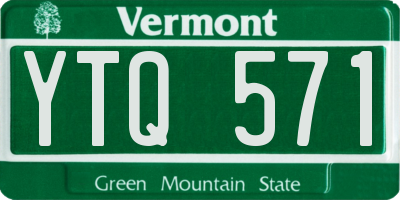 VT license plate YTQ571