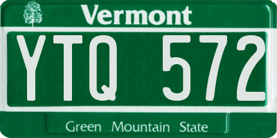 VT license plate YTQ572