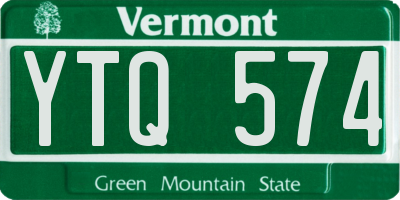 VT license plate YTQ574