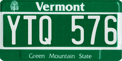 VT license plate YTQ576
