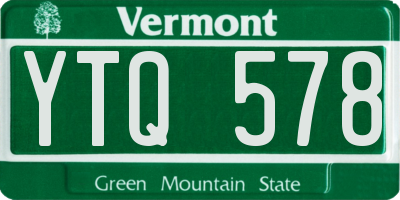 VT license plate YTQ578