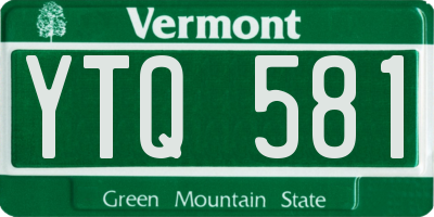 VT license plate YTQ581