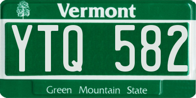 VT license plate YTQ582