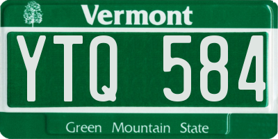VT license plate YTQ584