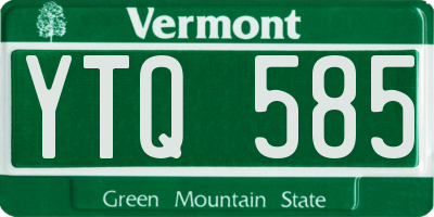VT license plate YTQ585