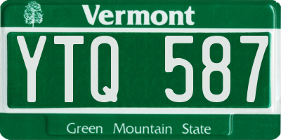 VT license plate YTQ587