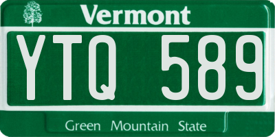VT license plate YTQ589