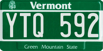 VT license plate YTQ592