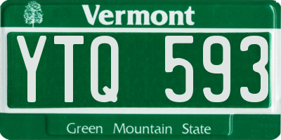 VT license plate YTQ593