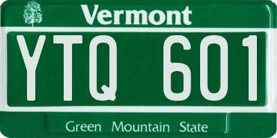 VT license plate YTQ601