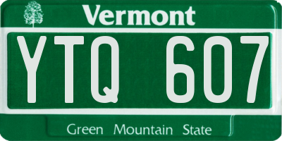 VT license plate YTQ607