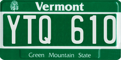 VT license plate YTQ610