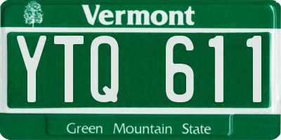 VT license plate YTQ611