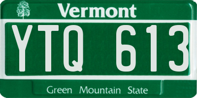 VT license plate YTQ613
