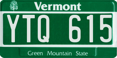 VT license plate YTQ615