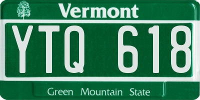 VT license plate YTQ618