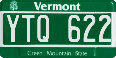 VT license plate YTQ622
