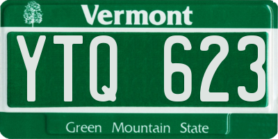 VT license plate YTQ623