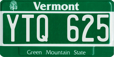 VT license plate YTQ625