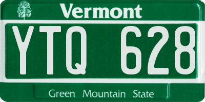 VT license plate YTQ628