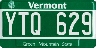VT license plate YTQ629
