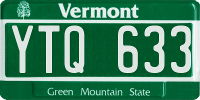 VT license plate YTQ633