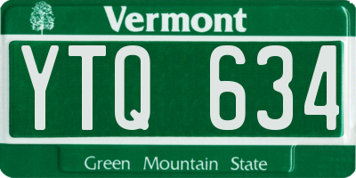 VT license plate YTQ634