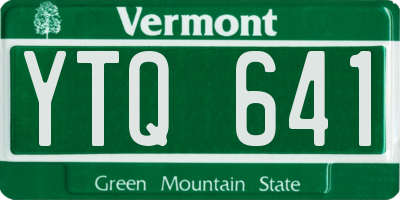 VT license plate YTQ641