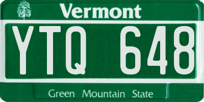 VT license plate YTQ648