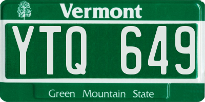 VT license plate YTQ649