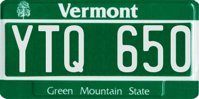 VT license plate YTQ650