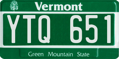 VT license plate YTQ651