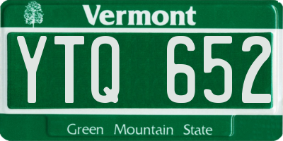 VT license plate YTQ652