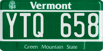 VT license plate YTQ658