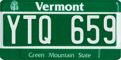 VT license plate YTQ659