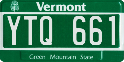 VT license plate YTQ661