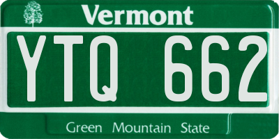 VT license plate YTQ662