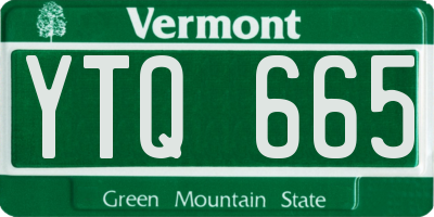 VT license plate YTQ665