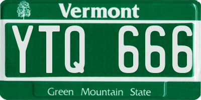 VT license plate YTQ666