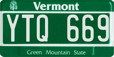 VT license plate YTQ669