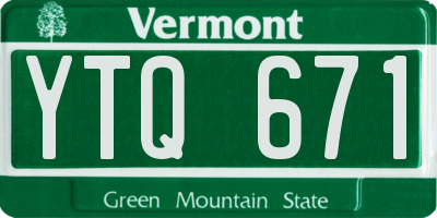 VT license plate YTQ671