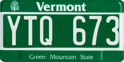VT license plate YTQ673