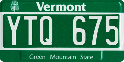 VT license plate YTQ675