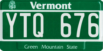 VT license plate YTQ676
