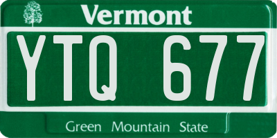 VT license plate YTQ677