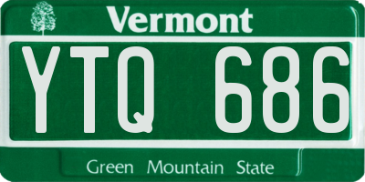 VT license plate YTQ686