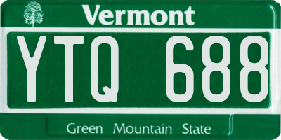 VT license plate YTQ688