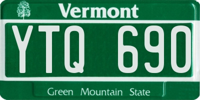 VT license plate YTQ690